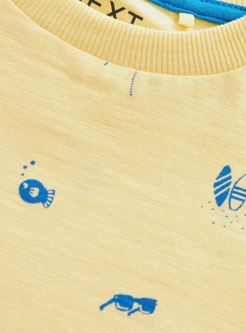 Next Boys Yellow Printed T-Shirt