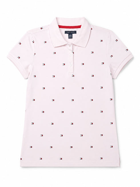 Tommy Hilfiger Kids Pink Printed Polo Shirt