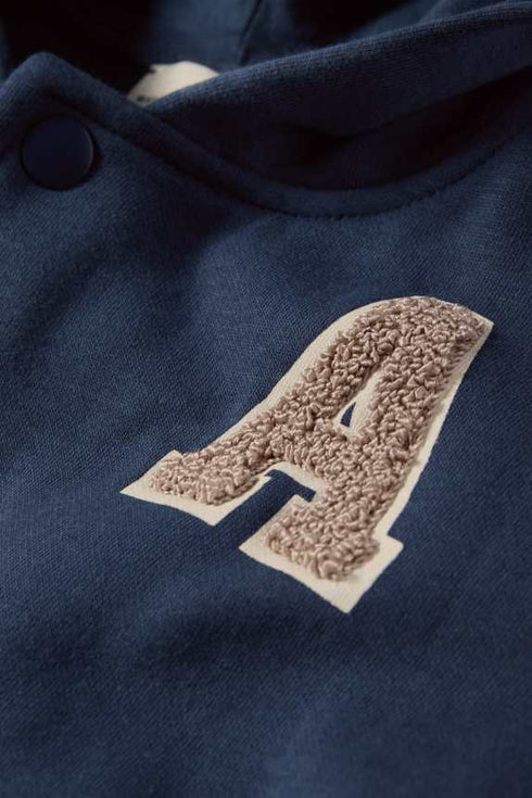 Varsity jacket with hood