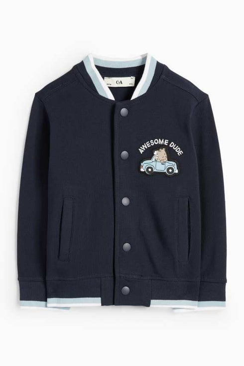 Teddy bear and car - varsity jacket - textured