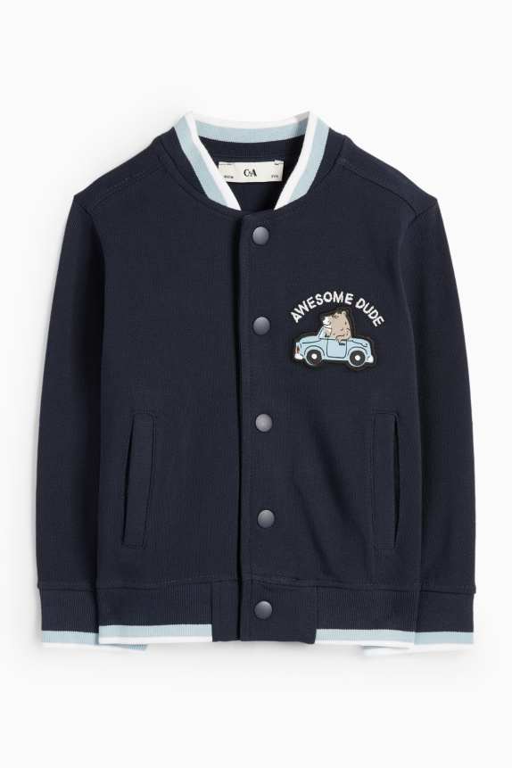 Teddy bear and car - varsity jacket - textured