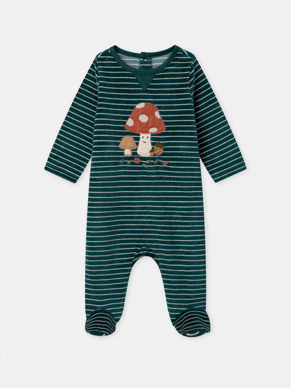 Baby Color Baby Boy Striped Dinosaur Cotton Romper – Winter Full Sleeves Zipper Onesie for Newborns & Toddlers (0–24 Months)