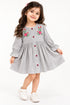 Girls’ Velvet Frock with Embroidery & Front Buttons – Winter Party Wear Dress