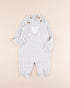 Baby Knitted Winter Romper | Warm Woolen Bodysuit for Newborn Boys & Girls | Soft Grey Teddy Design Jumpsuit