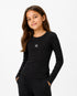 Calvin Klein Girls Black Long Sleeve Logo Top