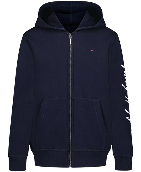 Tommy Hilfiger boys Long Sleeve Fleece Full Zip Hoodie With Front Pockets