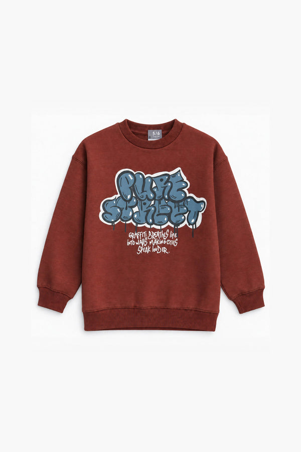 Lefties Boys Graphic SweetShirts- Mahroon