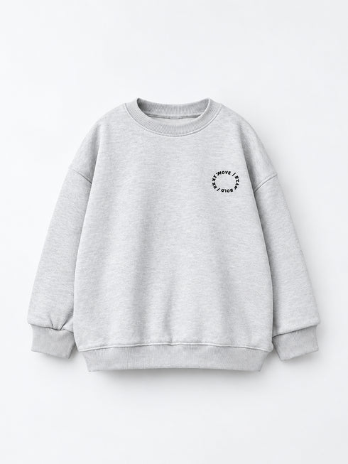 Zara Kids Light Grey Oversized Sweatshirt with Chest Logo