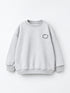 Zara Kids Light Grey Oversized Sweatshirt with Chest Logo