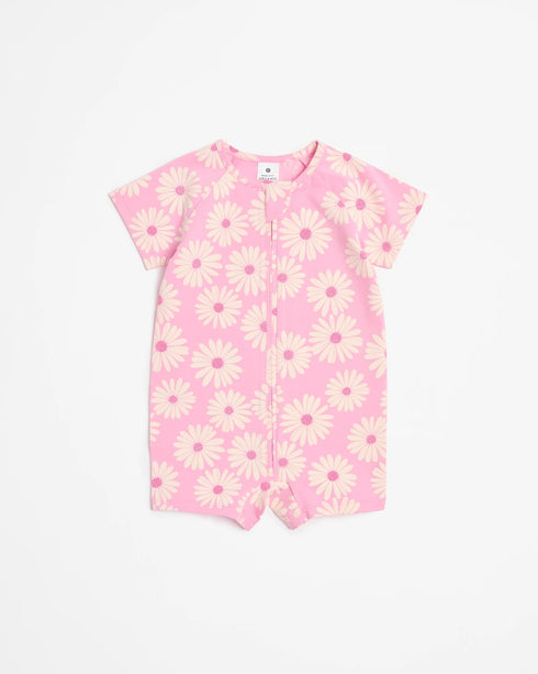 Baby Organic Cotton Zip Romper - Floral