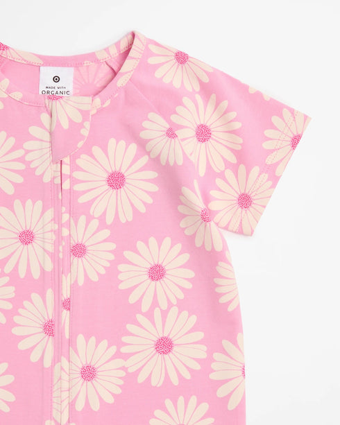 Baby Organic Cotton Zip Romper - Floral