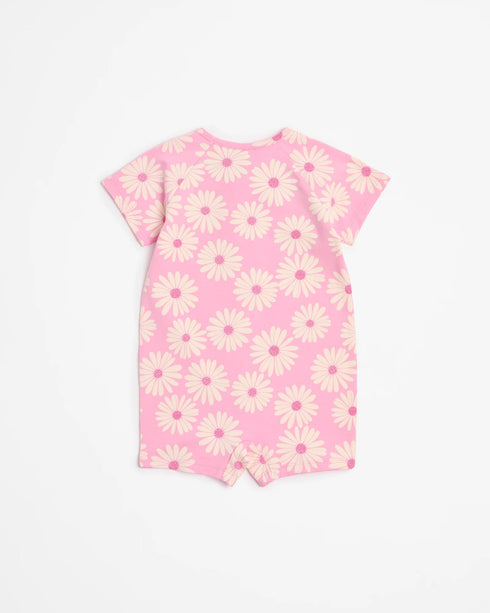 Baby Organic Cotton Zip Romper - Floral