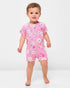 Baby Organic Cotton Zip Romper - Flowers Pink