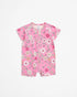 Baby Organic Cotton Zip Romper - Flowers Pink