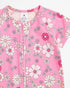 Baby Organic Cotton Zip Romper - Flowers Pink