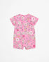 Baby Organic Cotton Zip Romper - Flowers Pink