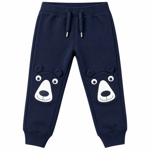 Energiers Kids Bear Appliqué Jogger Pants – Navy Blue