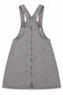 Zeemam Girls Floral Embroidered Denim Pinafore Dress – Washed Grey