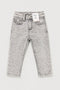 Girls Grey Polka Dot Jeggings | Stretch Denim Look Pants for Kids | Soft & Comfortable Baby Girls Trousers