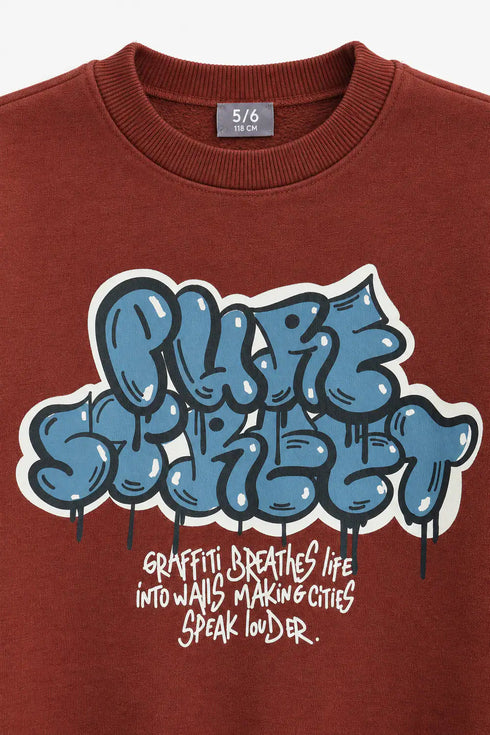 Lefties Boys Graphic SweetShirts- Mahroon