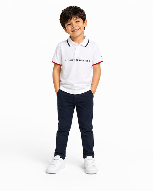 Tommy Hilfiger White Logo Polo Shirt