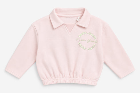DKNY Jeans Girls Pink Sweatshirt & Trouser Set – 2 Piece Kids Outfit