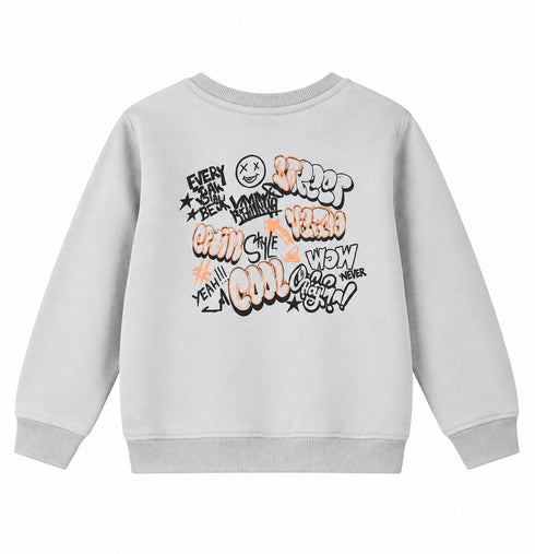 Energiers Kids Light Grey Graffiti Print Sweatshirt