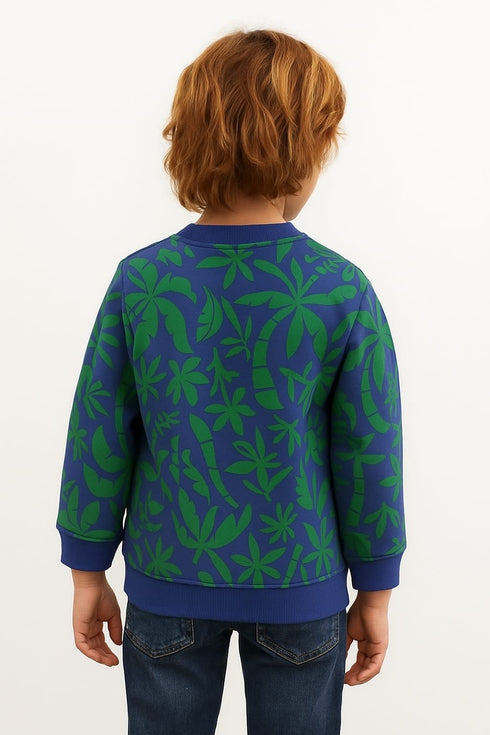 Sargent major sweat shirt (Indigo floral print)