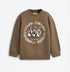LEFTIES BROWN URBAN ART GRAPHIC SWEATSHIRT