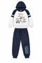 Energiers Kids Light Grey Graphic Hoodie with Navy Sleeves