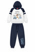 Energiers Kids Light Grey Graphic Hoodie with Navy Sleeves