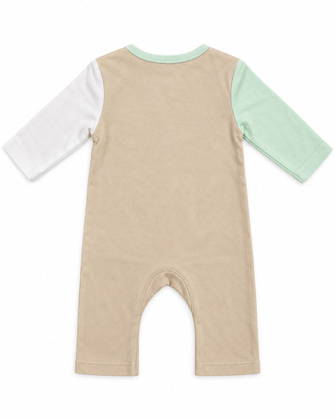Product Title: Baby Animal Print Color Block Cotton Romper – Multicolor