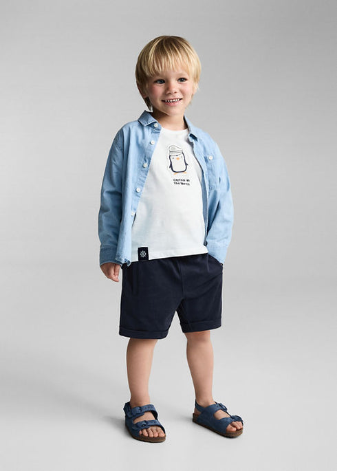 Printed cotton-blend T-shirt