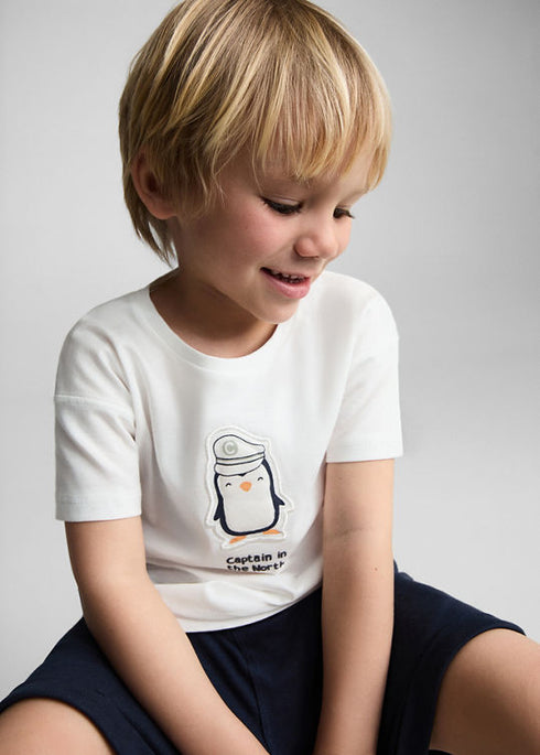 Printed cotton-blend T-shirt