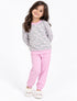 Girls Cat Print Sweatshirt & Jogger Set