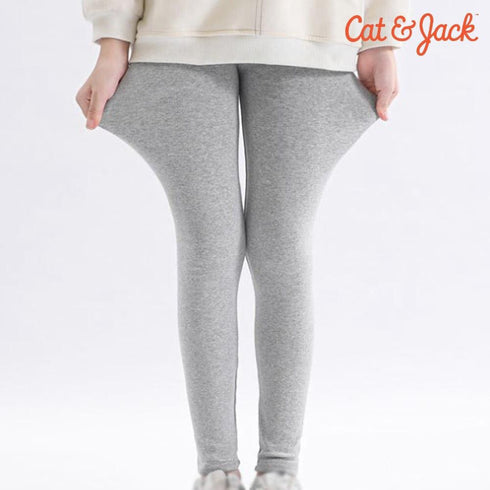 FLEECE WARM LEGGING TROUSER FOR GIRLS DARK LIGHT GREY