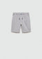 Mango Grey Elastic waist cotton Bermuda shorts