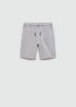 Mango Grey Elastic waist cotton Bermuda shorts