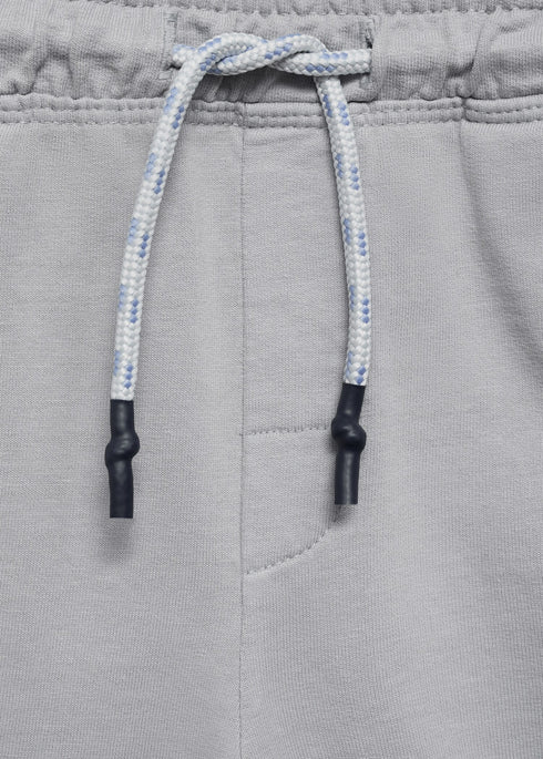 Mango Grey Elastic waist cotton Bermuda shorts