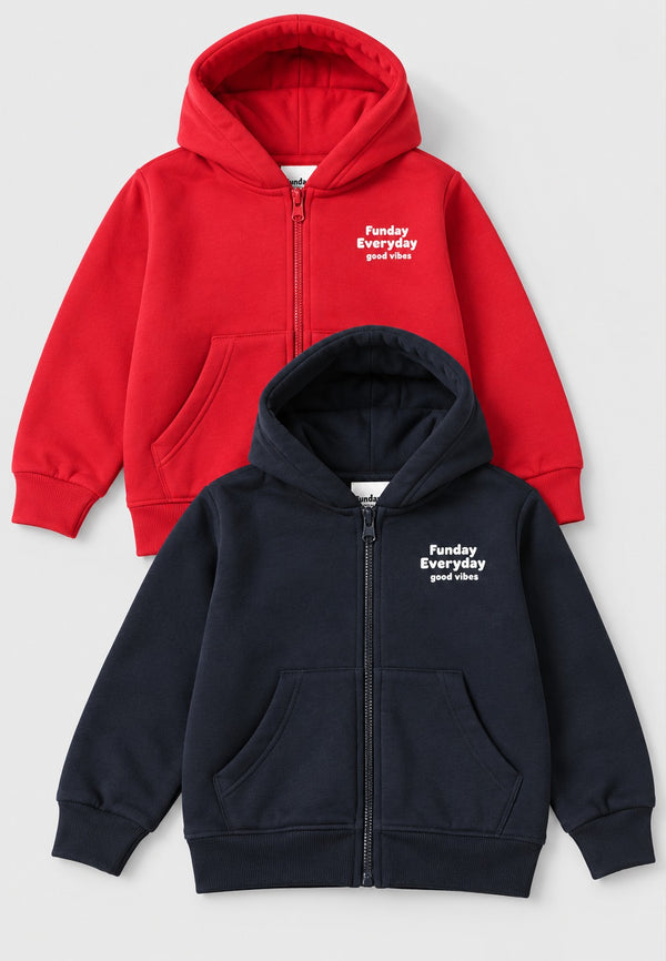 MINOTI KIDS ZIP UP HOODIES PACK OF 2