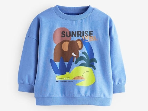 Next Blue Safari Long Sleeve Top