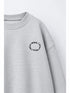 Zara Kids Light Grey Oversized Sweatshirt with Chest Logo