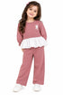 Lefties Girls Little Bear Ruffle Top & Wide-Leg Pants Set