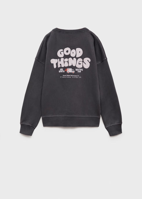 MANGO Grey Good things Sweatshirt