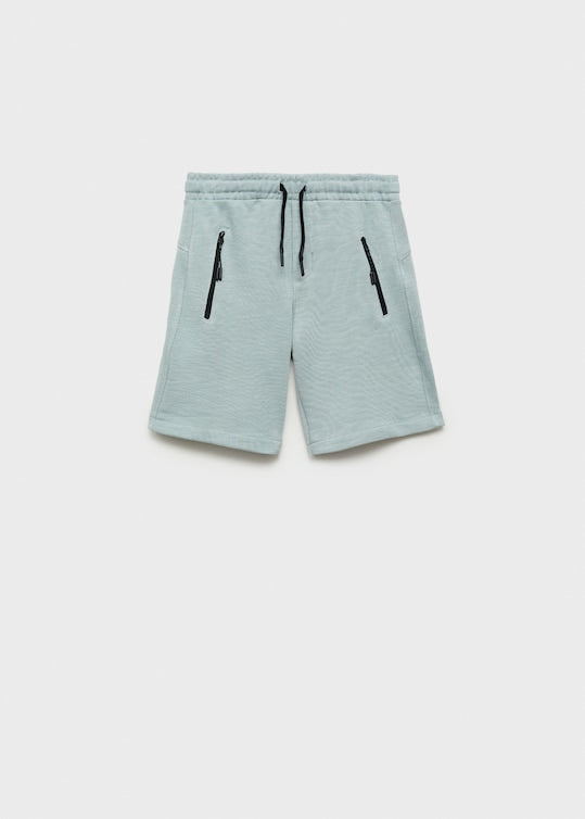 Mango Contrast pockets Bermuda shorts (Grey)