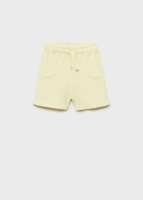 Mango Cotton shorts with elastic waist (Yellow)