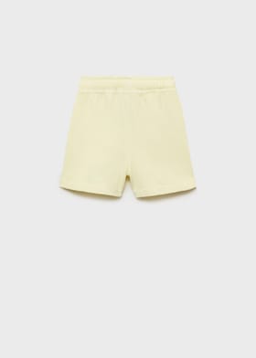 Mango Cotton shorts with elastic waist (Yellow)