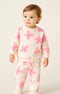 Zara PINK FLOWERS PLUSH SWEATSHIRT WITH TROUSER SET
