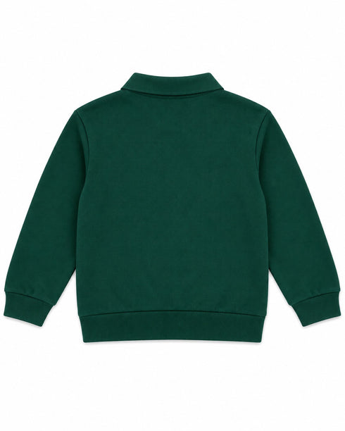 C&A Kids Classic Polo Collar Sweatshirt – Dark Green