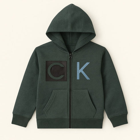 Calvin Klein Boys' Fleece Hoodie GREEN